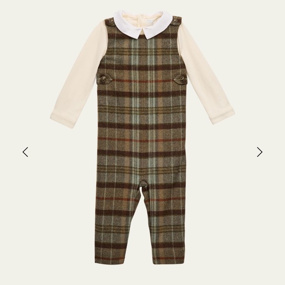 Ralph Lauren Other - NWT Ralph Lauren Boys Plaid Overall Pant Set 12 Months.Holiday Thanksgiving